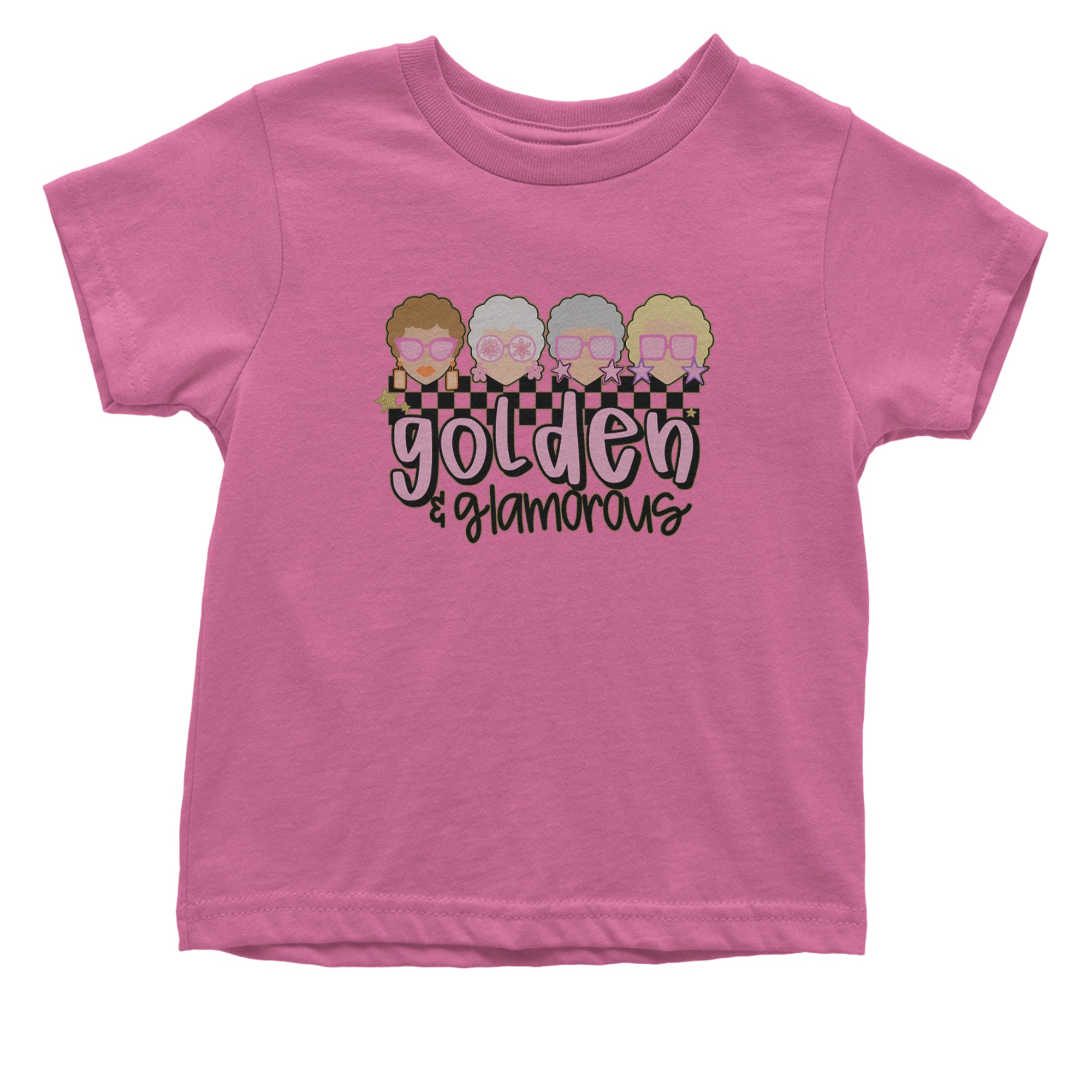 Golden And Glamorous Golden Girls Infant One-Piece Romper Bodysuit Or Toddler T-shirt Raspberry