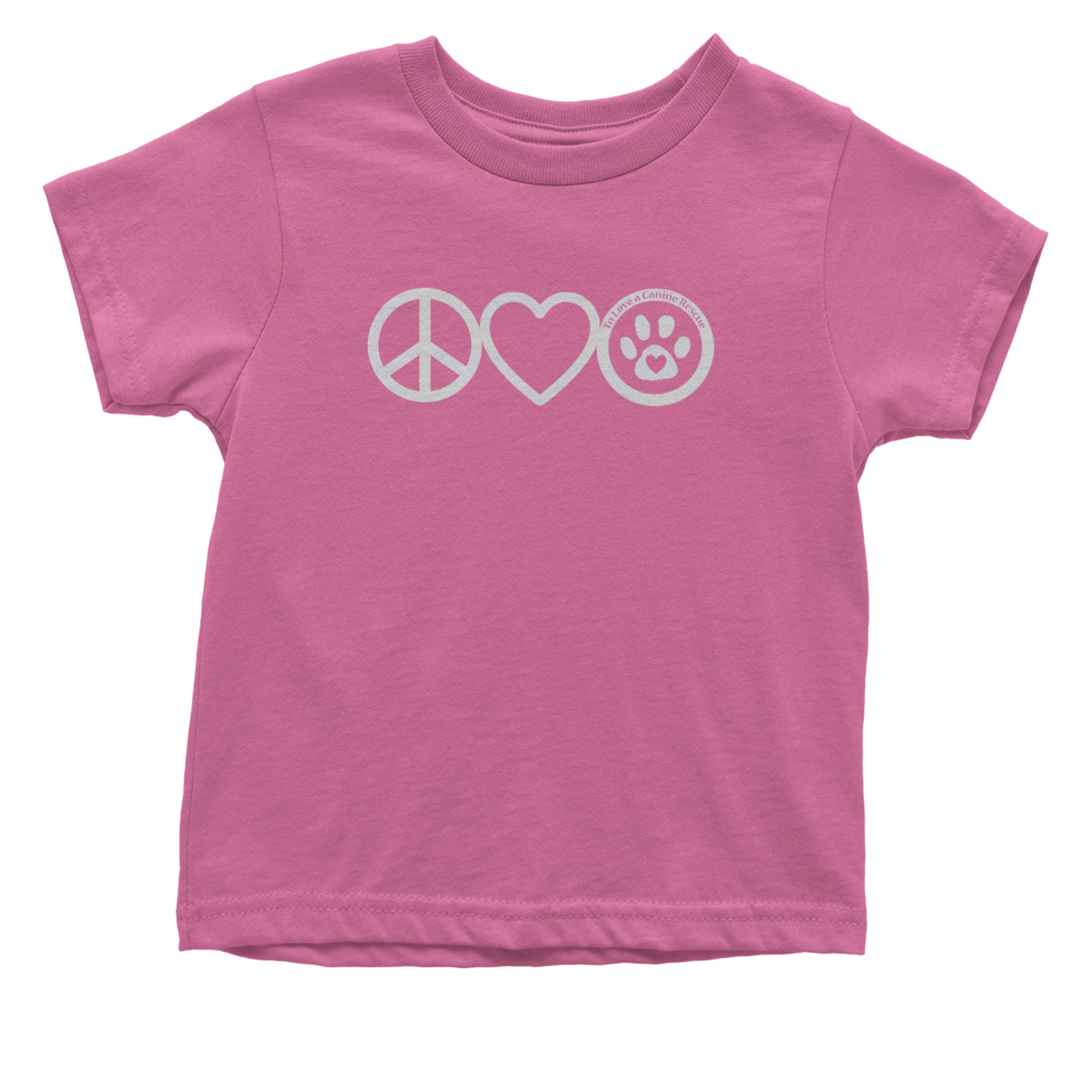 Peace, Love and TLC Dog Rescue Infant One-Piece Romper Bodysuit Or Toddler T-shirt Raspberry