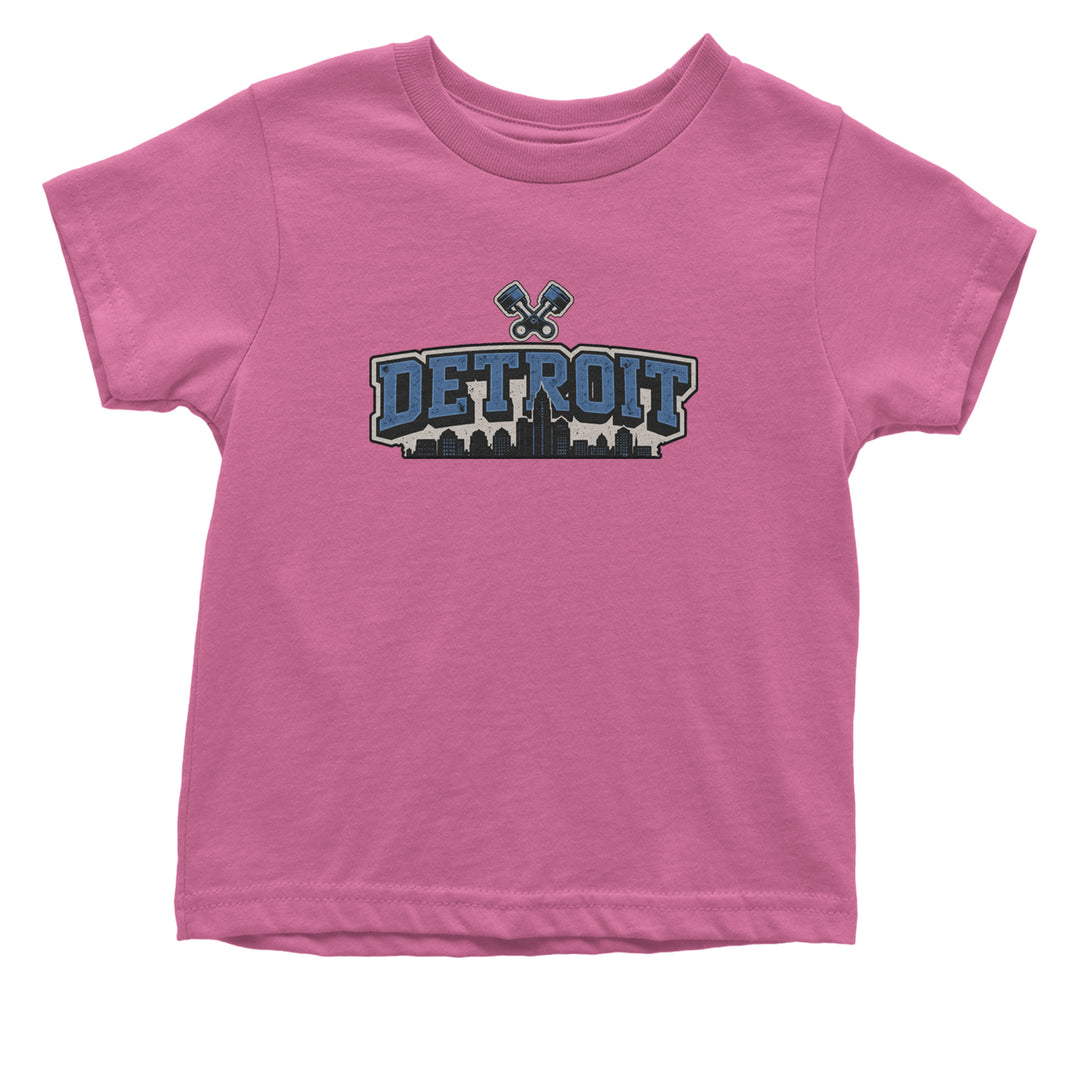 Detroit Motor City Retro Piston Infant One-Piece Romper Bodysuit Or Toddler T-shirt Raspberry