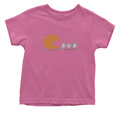 Pumpkin Pacman Chasing Ghosts Halloween Infant One-Piece Romper Bodysuit Or Toddler T-shirt Raspberry