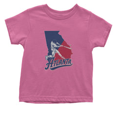 Atlanta Georgia Batter Up Infant One-Piece Romper Bodysuit Or Toddler T-shirt Raspberry