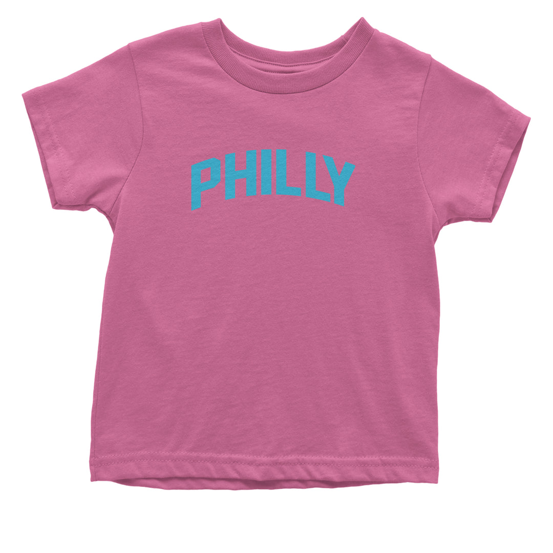 Philly Philadelphia Pride graphic on Onesie and Toddler T-Shirt in Raspberry