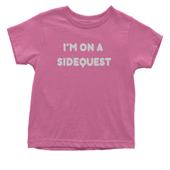 I'm On A Sidequest Festival Rave EDM graphic on Onesie and Toddler T-Shirt in Raspberry alternate view 2
