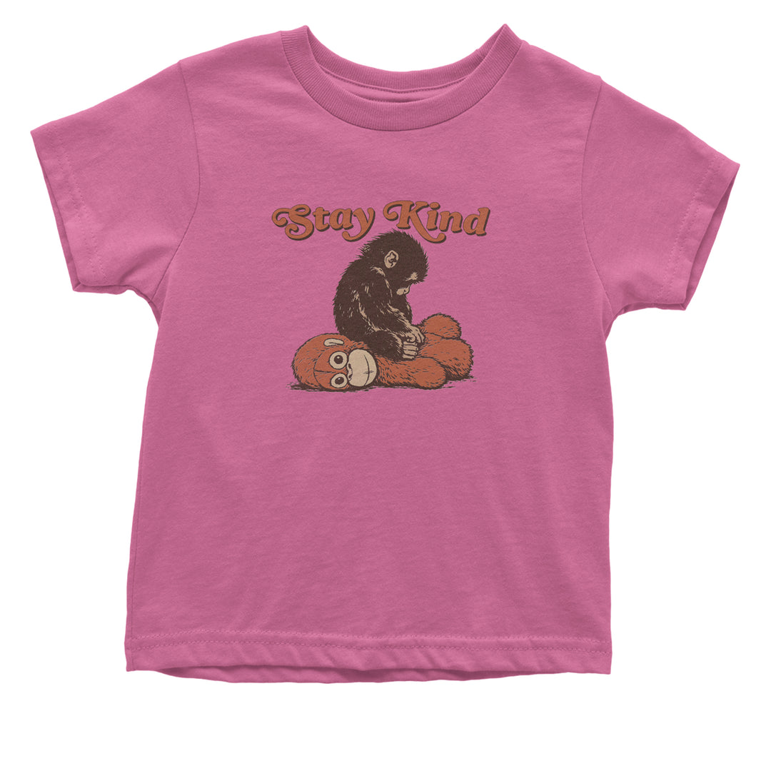 Punch Stay Kind Macaque Infant One-Piece Romper Bodysuit Or Toddler T-shirt Raspberry