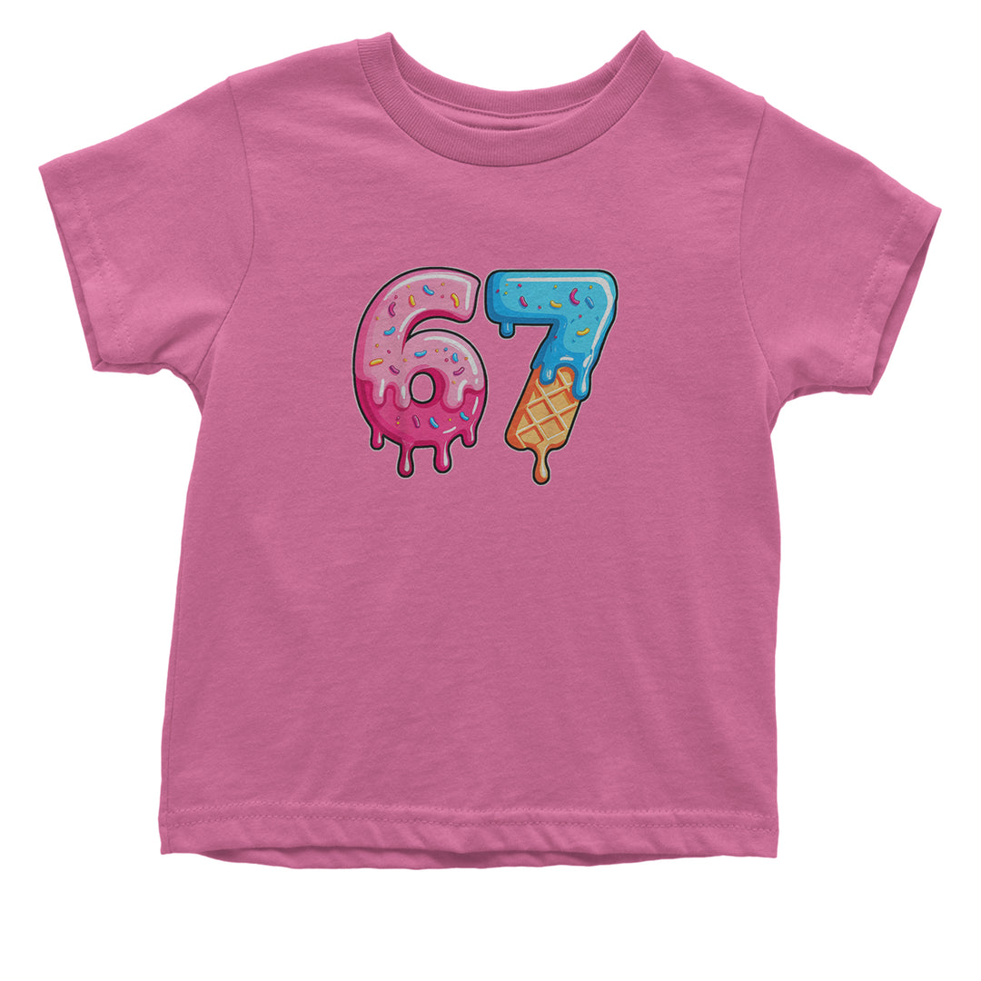 67 Dripping Ice Cream Donut Melt Infant One-Piece Romper Bodysuit Or Toddler T-shirt Raspberry
