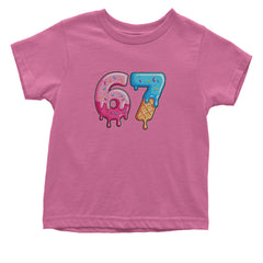 67 Dripping Ice Cream Donut Melt Infant One-Piece Romper Bodysuit Or Toddler T-shirt Raspberry