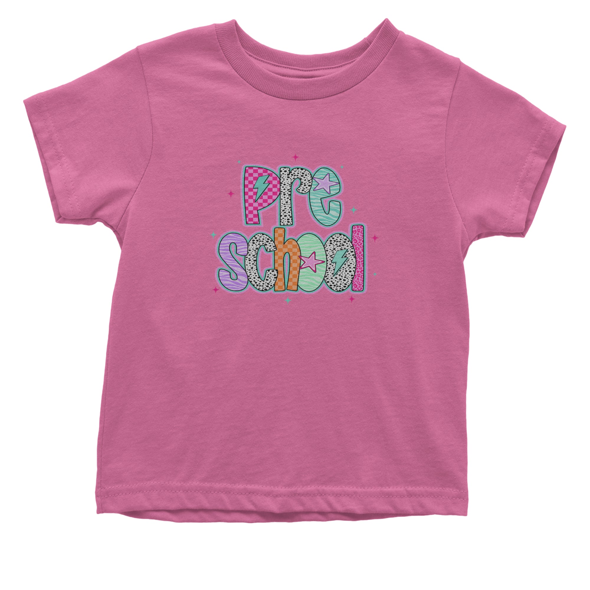 Preschool Power Colorful Back to School Infant One-Piece Romper Bodysuit Or Toddler T-shirt Raspberry