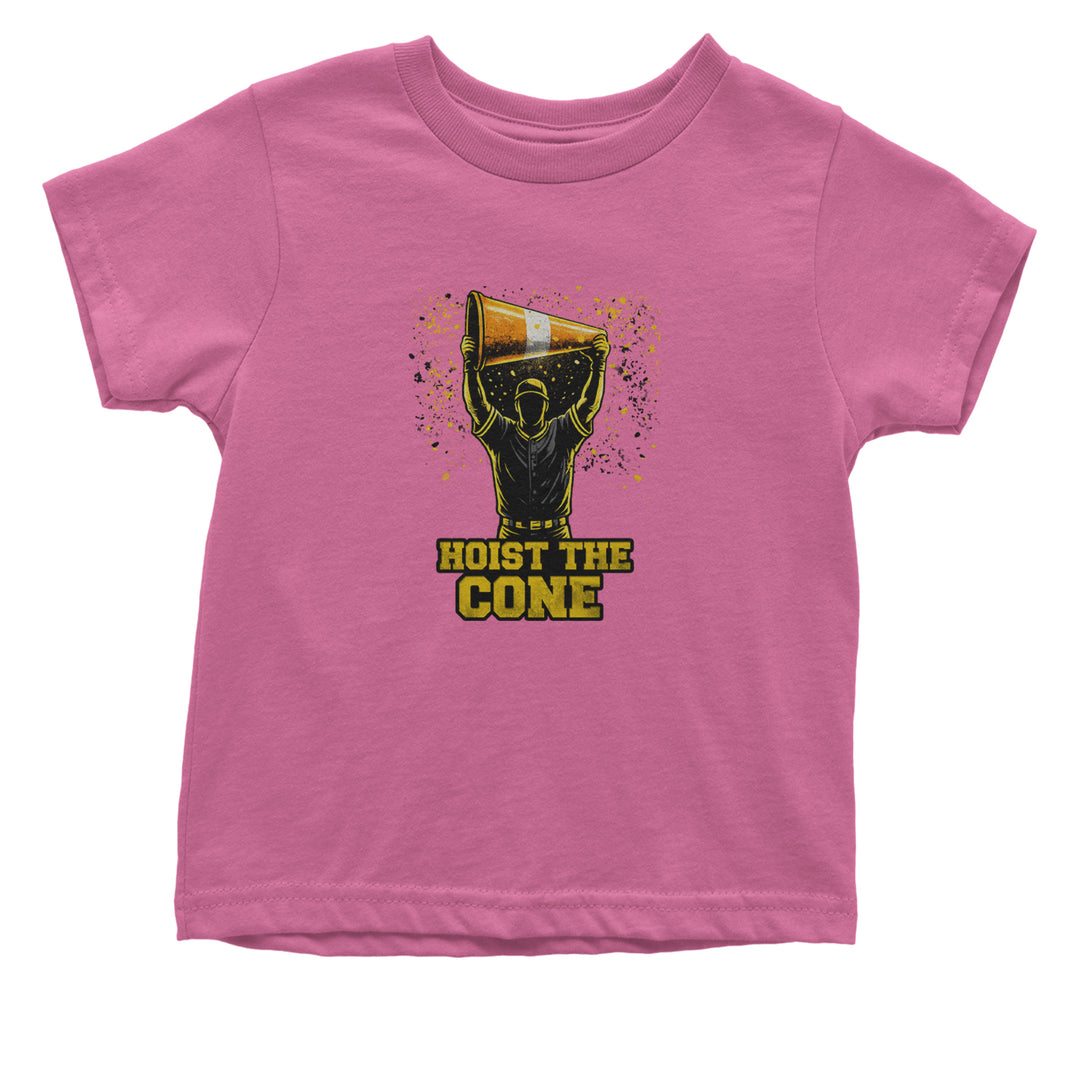 Hoist The Cone Pittsburgh Pride Infant One-Piece Romper Bodysuit Or Toddler T-shirt Raspberry