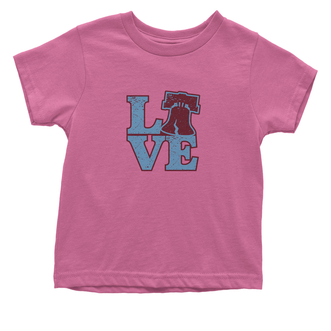 Love Philly Liberty Bell Infant One-Piece Romper Bodysuit Or Toddler T-shirt Raspberry
