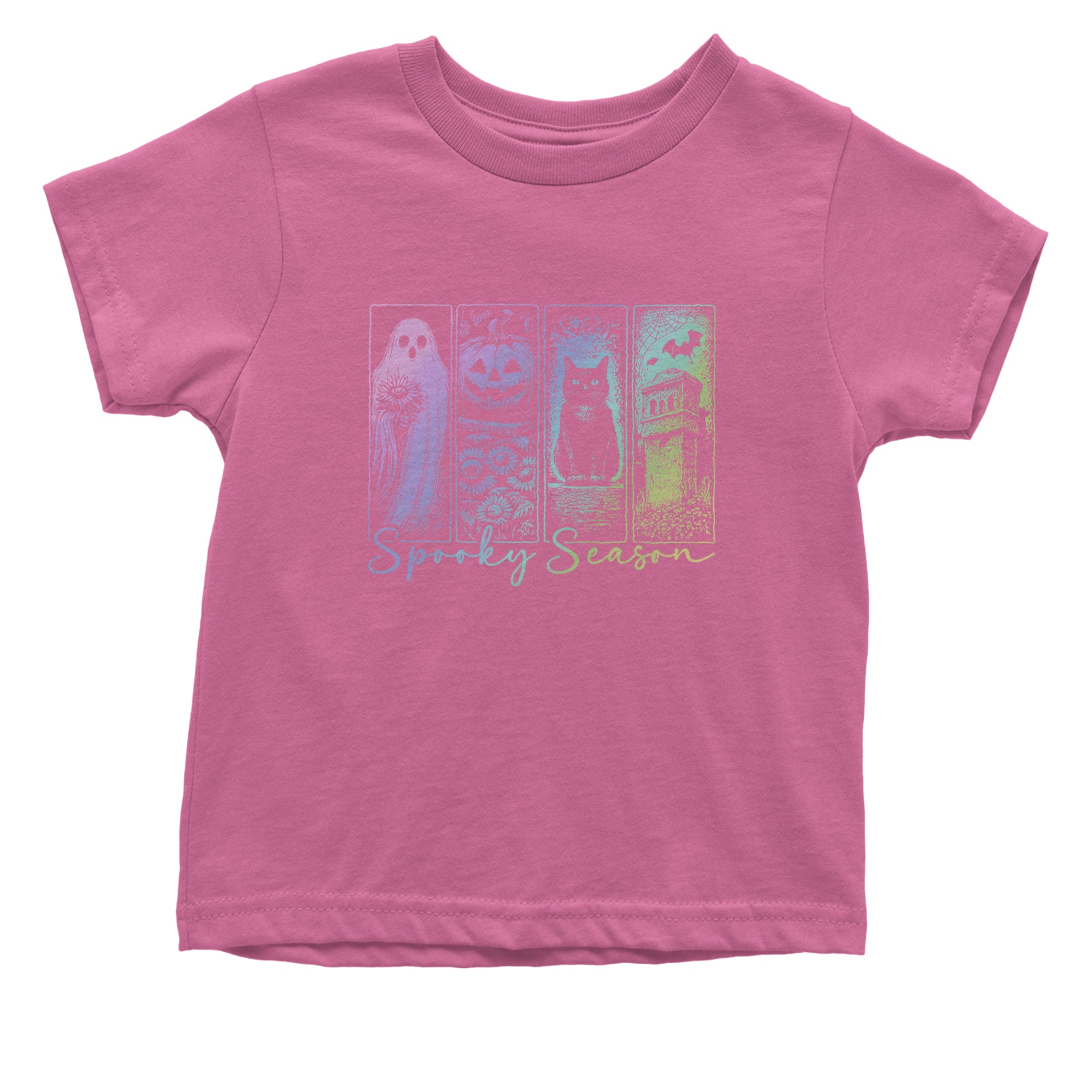 Spooky Season Cute Pastel Halloween Design Infant One-Piece Romper Bodysuit Or Toddler T-shirt Raspberry