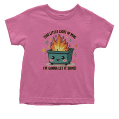 This Little Light of Mine Dumpster Fire Smile Face Infant One-Piece Romper Bodysuit Or Toddler T-shirt Raspberry