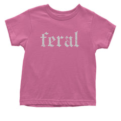 Feral Club Rat Festival Rave EDM graphic on Onesie and Toddler T-Shirt in Raspberry alternate view 2