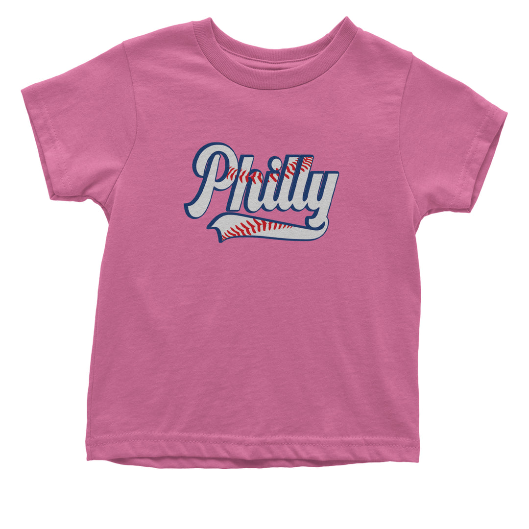 Philly Baseball Stitching Infant One-Piece Romper Bodysuit Or Toddler T-shirt Raspberry