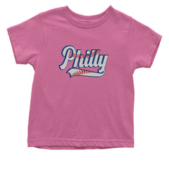 Philly Baseball Stitching Infant One-Piece Romper Bodysuit Or Toddler T-shirt Raspberry