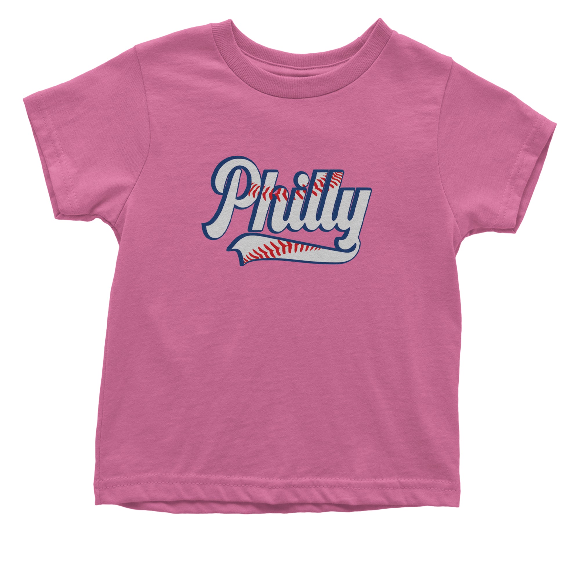 Philly Baseball Stitching Infant One-Piece Romper Bodysuit Or Toddler T-shirt Raspberry