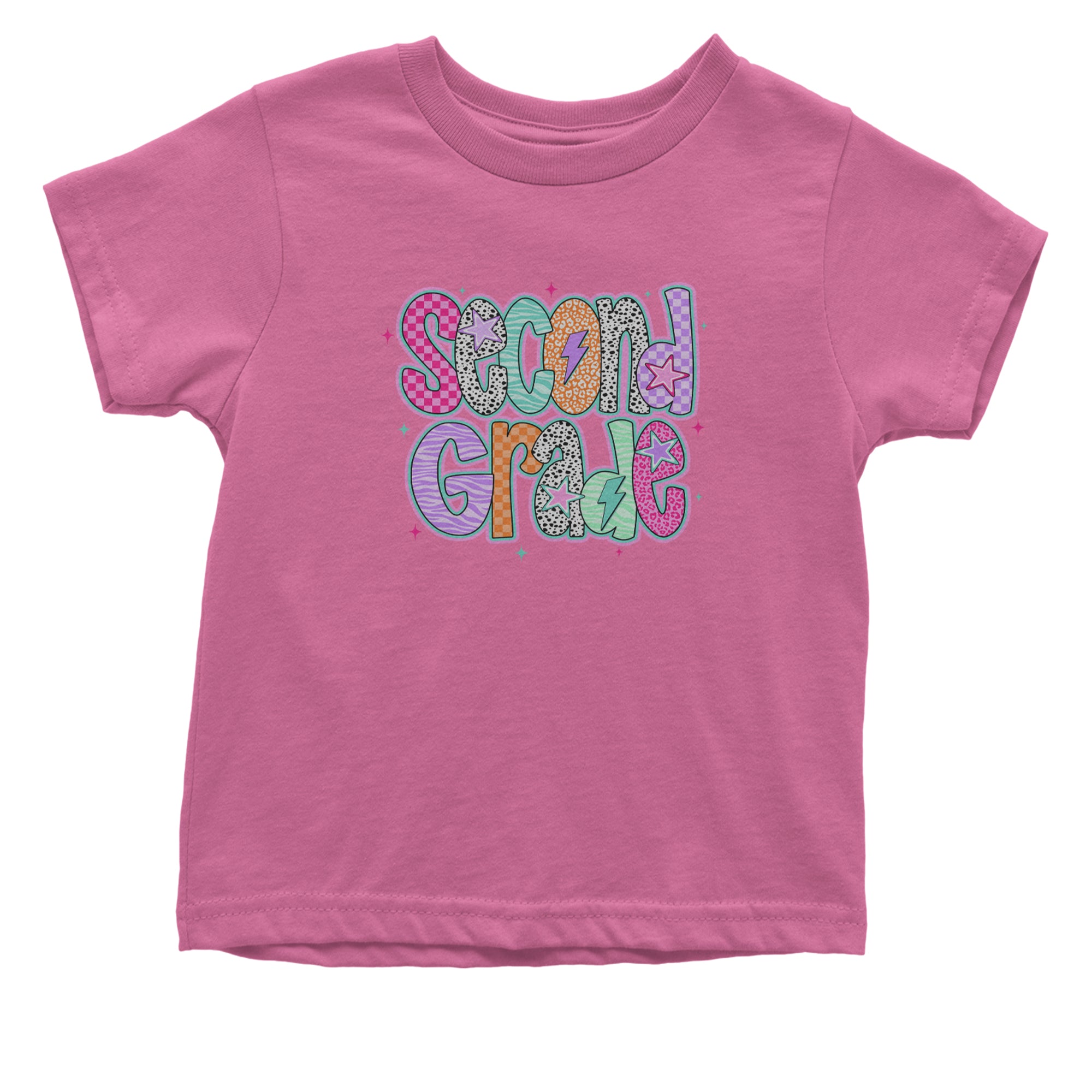 Second Grade Star Colorful Back to School Infant One-Piece Romper Bodysuit Or Toddler T-shirt Raspberry