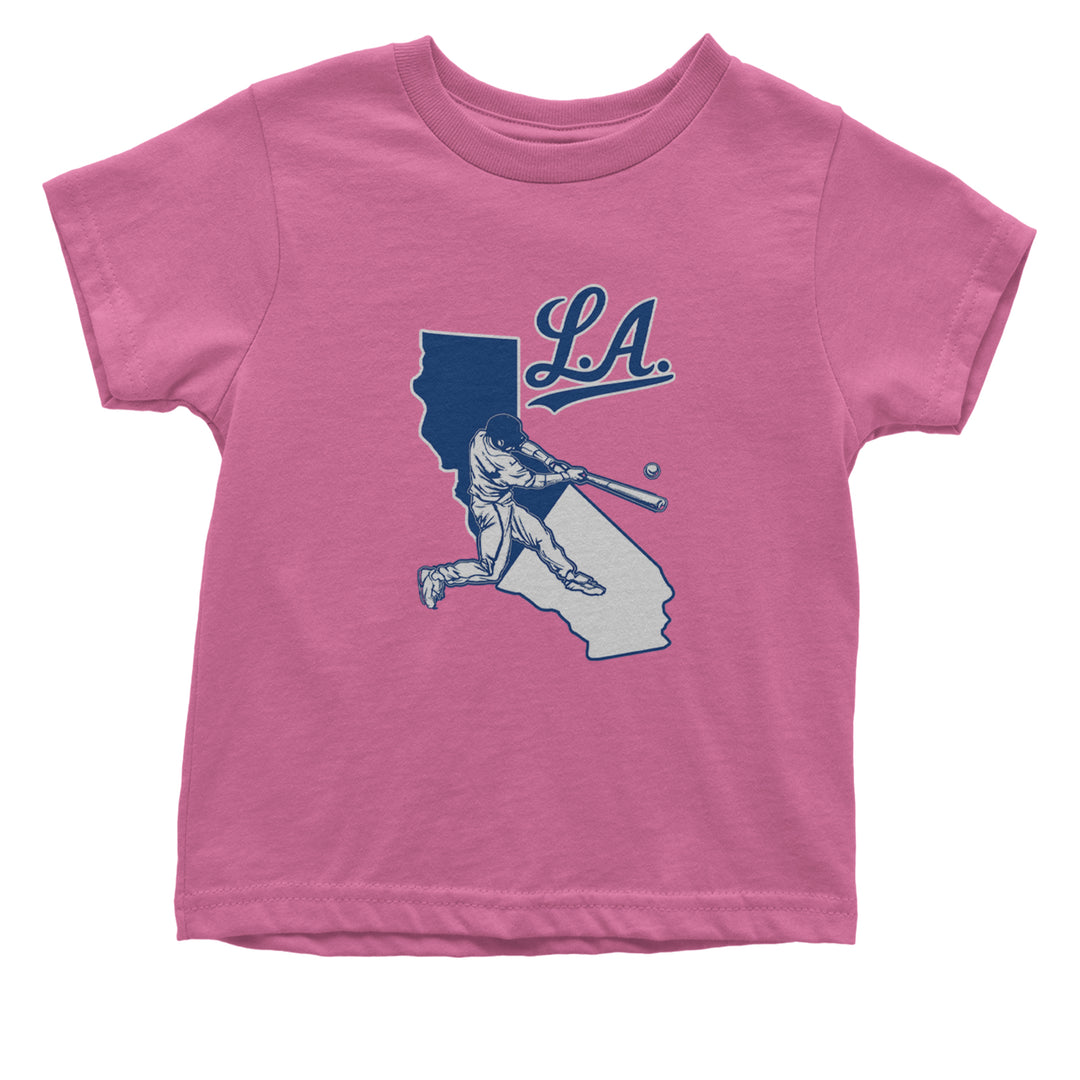 Los Angeles Baseball Batter Up Infant One-Piece Romper Bodysuit Or Toddler T-shirt Raspberry