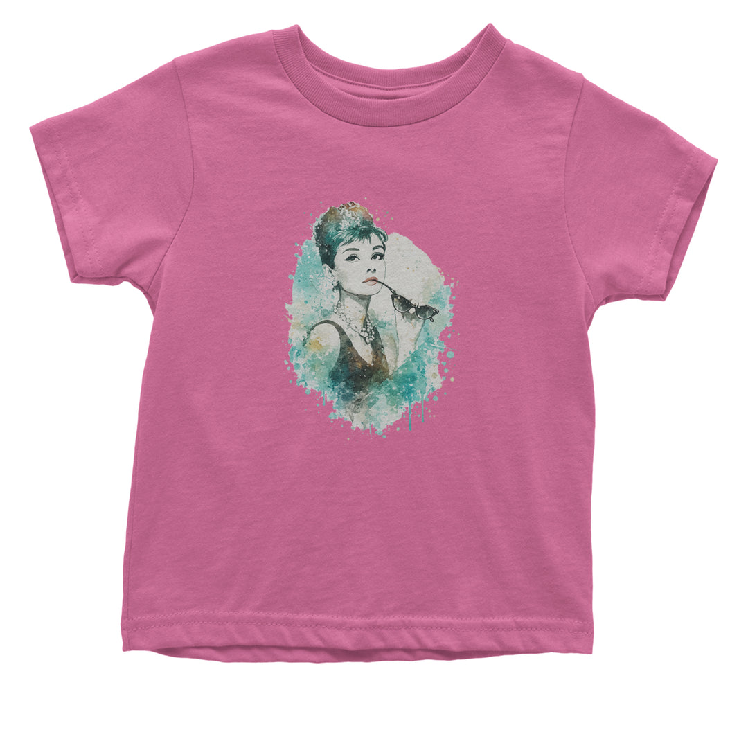 Mrs. Herpburn Iconic Watercolors Infant One-Piece Romper Bodysuit Or Toddler T-shirt Raspberry