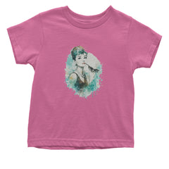 Mrs. Herpburn Iconic Watercolors Infant One-Piece Romper Bodysuit Or Toddler T-shirt Raspberry
