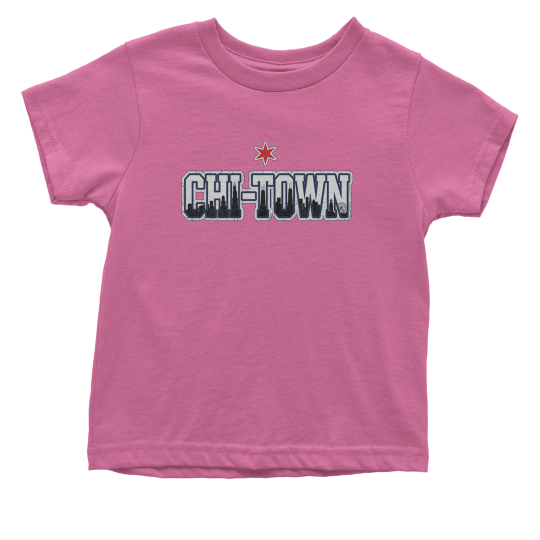 Chicago Chi-Town City Pride Infant One-Piece Romper Bodysuit Or Toddler T-shirt Raspberry
