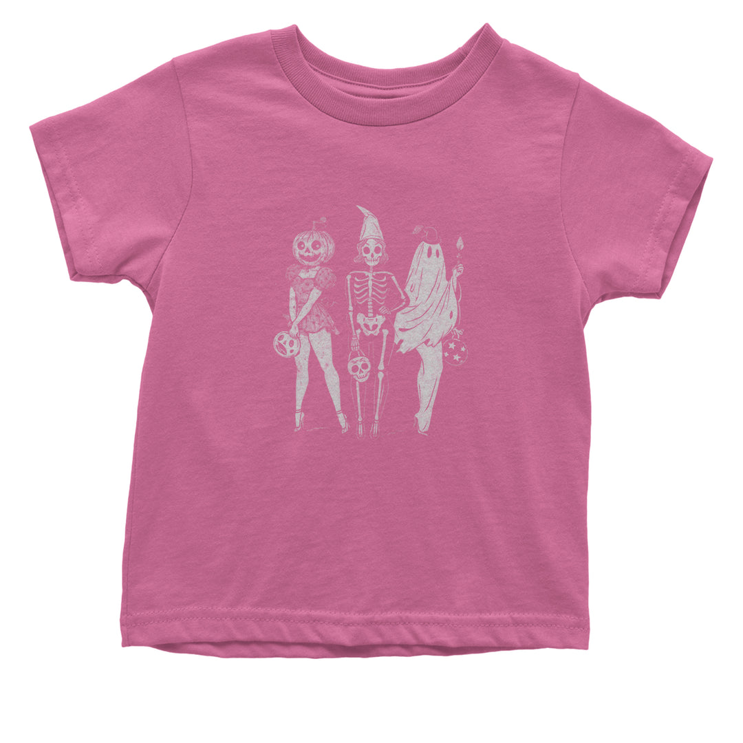 Vintage Spooky Squad Pinup Halloween Design Infant One-Piece Romper Bodysuit Or Toddler T-shirt Raspberry