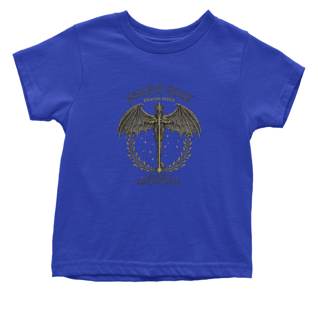 Fourth Wing Dragon Rider Vintage Basgiath War College Infant One-Piece Romper Bodysuit Or Toddler T-shirt Royal Blue
