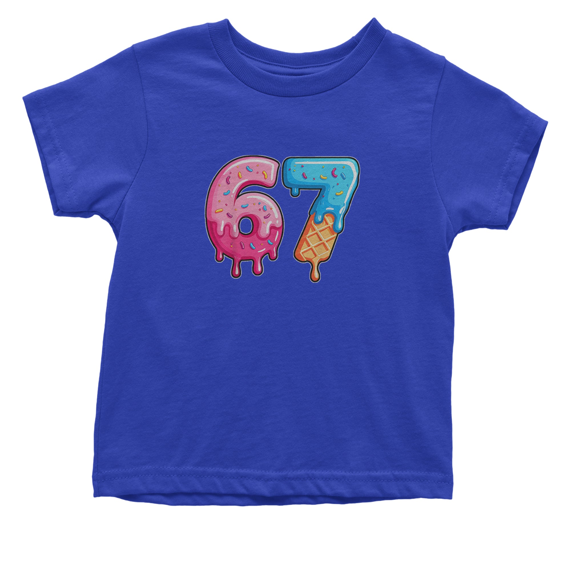 67 Dripping Ice Cream Donut Melt Infant One-Piece Romper Bodysuit Or Toddler T-shirt Royal Blue