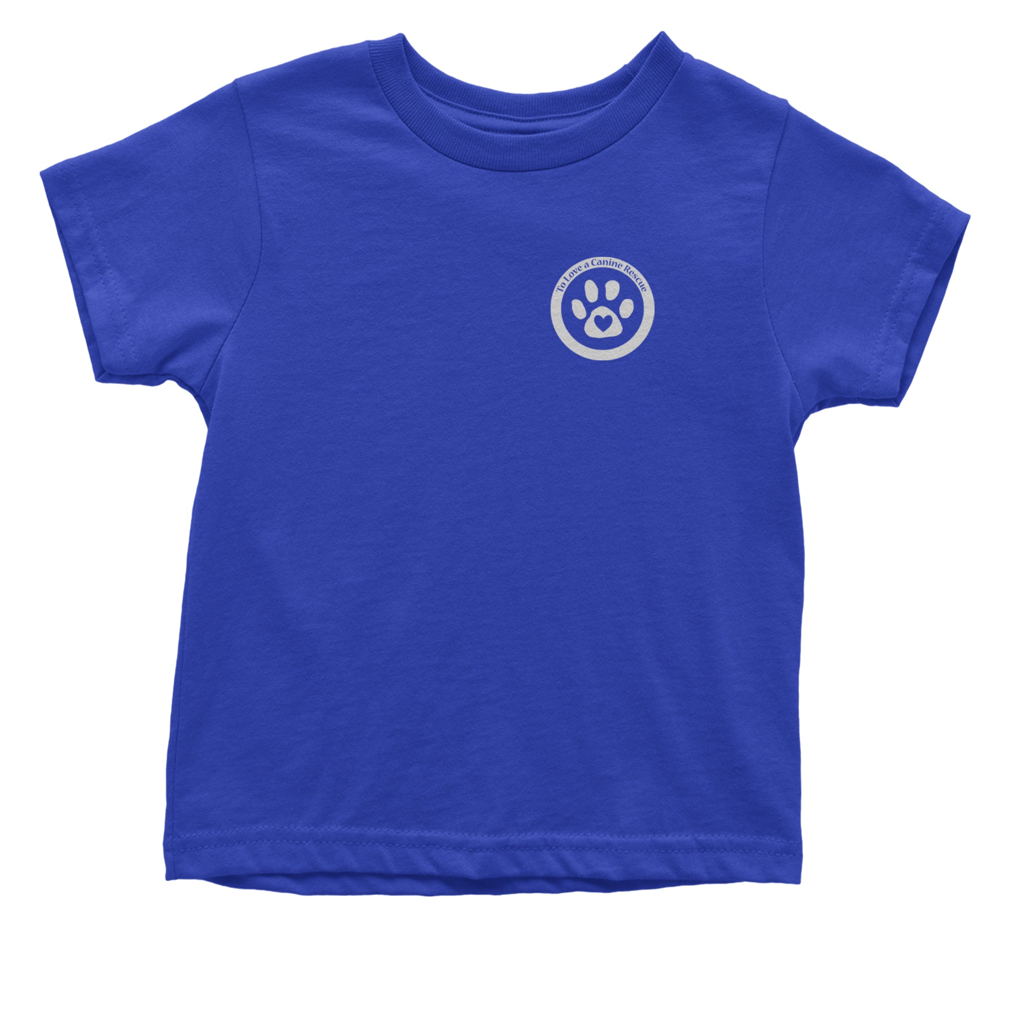 TLC To Love a Canine Dog Rescue White Infant One-Piece Romper Bodysuit Or Toddler T-shirt Royal Blue