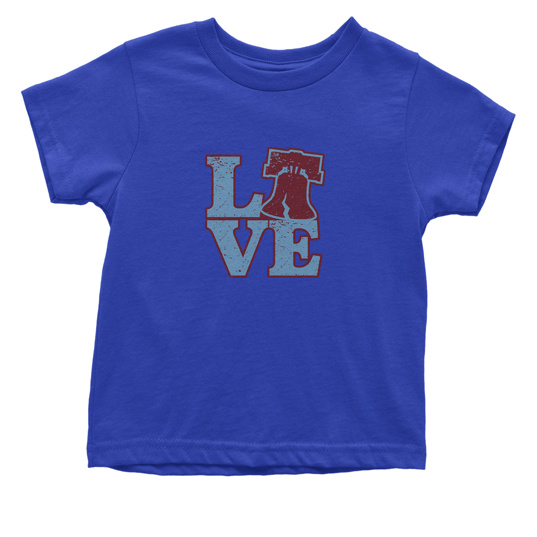 Love Philly Liberty Bell Infant One-Piece Romper Bodysuit Or Toddler T-shirt Royal Blue