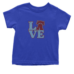 Love Philly Liberty Bell Infant One-Piece Romper Bodysuit Or Toddler T-shirt Royal Blue