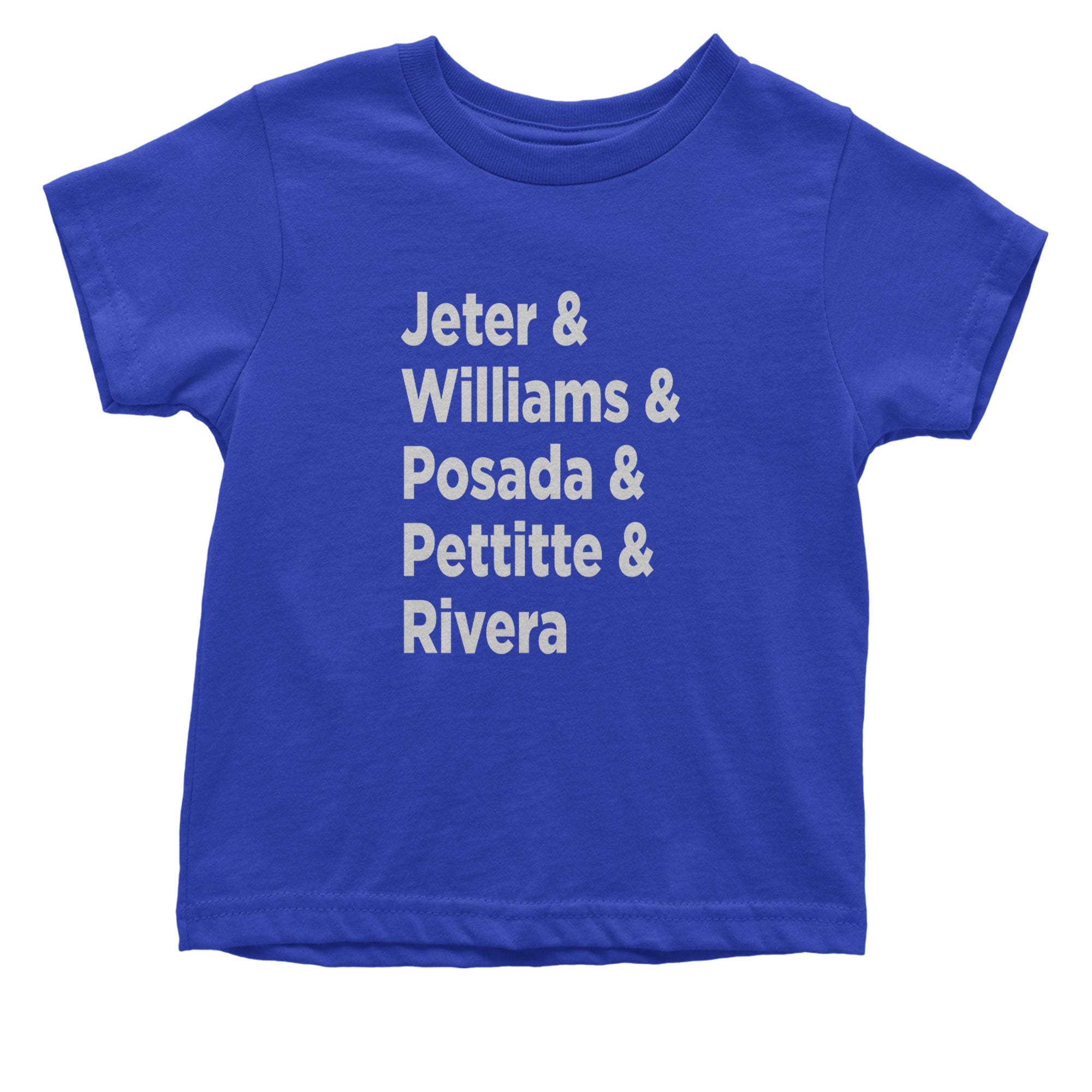 Jeter & Williams & Posada & Pettitte & Rivera Infant One-Piece Romper Bodysuit Or Toddler T-shirt Royal Blue