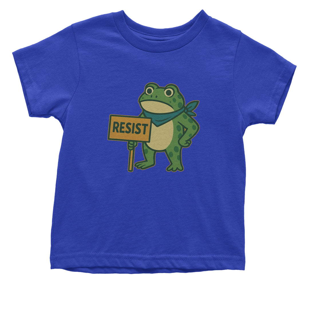 Sign Resist Meme Frog Protest Infant One-Piece Romper Bodysuit Or Toddler T-shirt Royal Blue