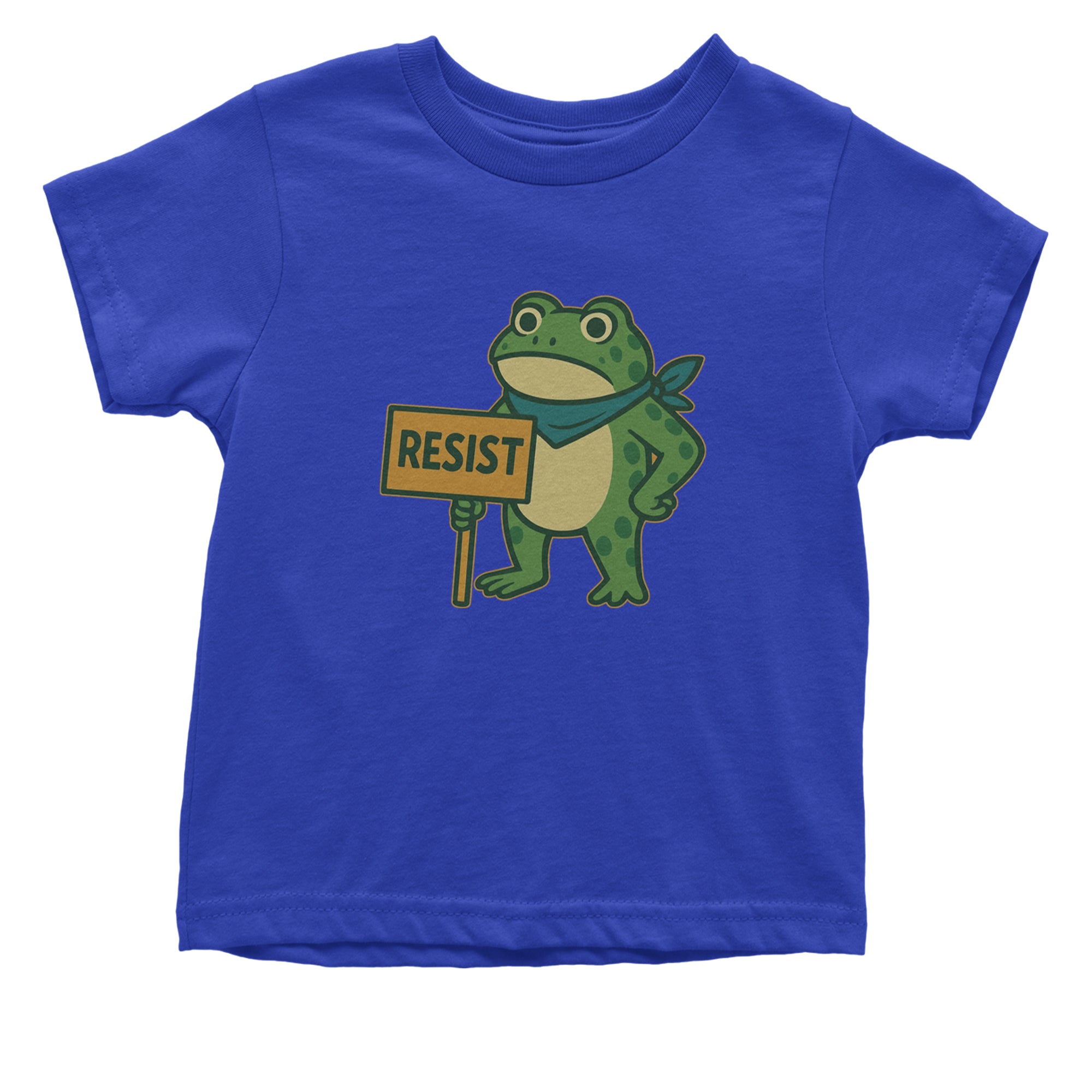 Sign Resist Meme Frog Protest Infant One-Piece Romper Bodysuit Or Toddler T-shirt Royal Blue