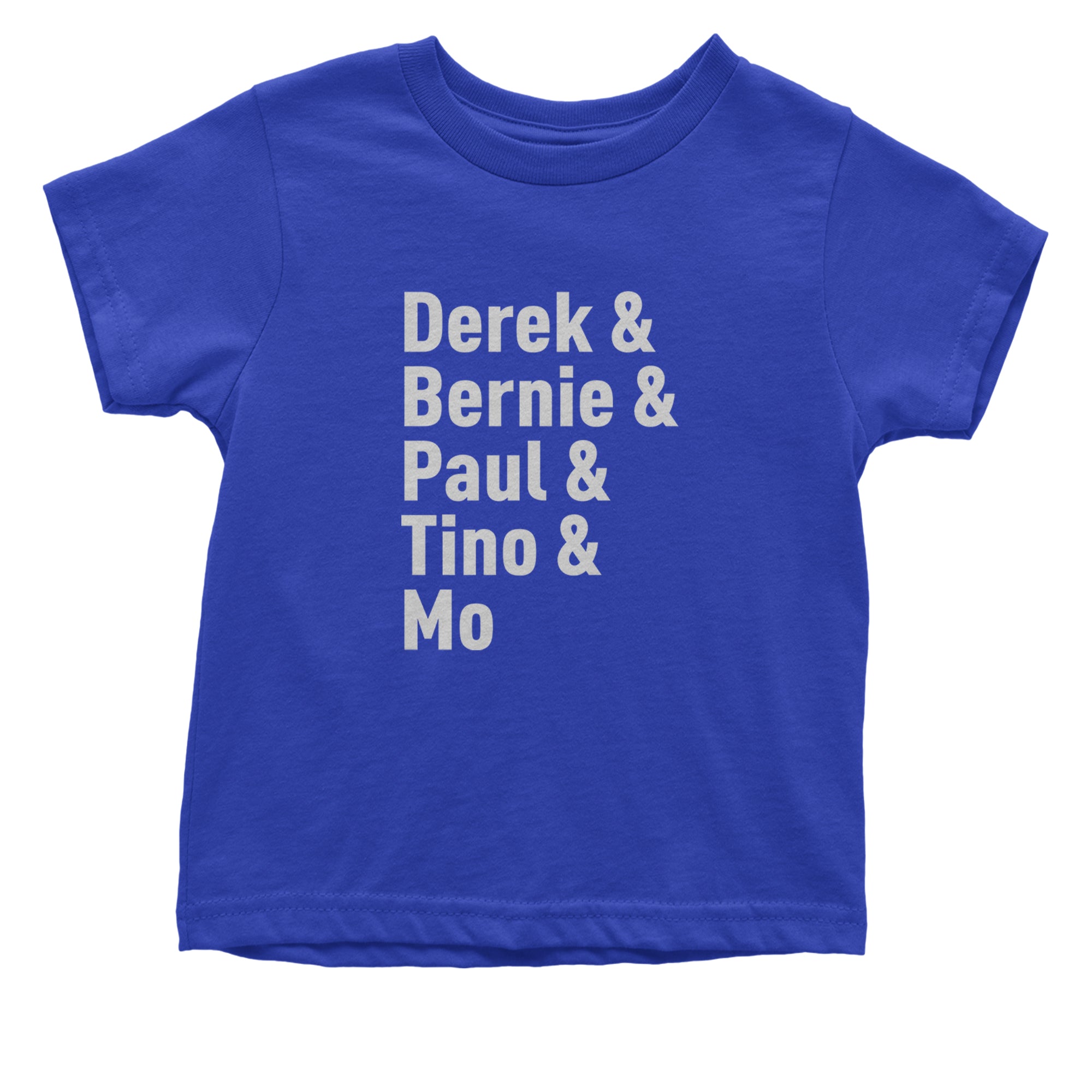 Derek & Bernie & Paul & Tino & Mo Infant One-Piece Romper Bodysuit Or Toddler T-shirt Royal Blue