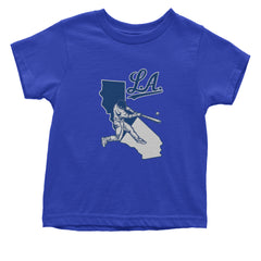 Los Angeles Baseball Batter Up Infant One-Piece Romper Bodysuit Or Toddler T-shirt Royal Blue