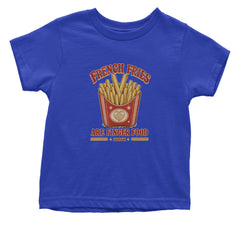 French Fries Are Finger Food IYKYK Infant One-Piece Romper Bodysuit Or Toddler T-shirt Royal Blue