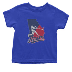 Atlanta Georgia Batter Up Infant One-Piece Romper Bodysuit Or Toddler T-shirt Royal Blue