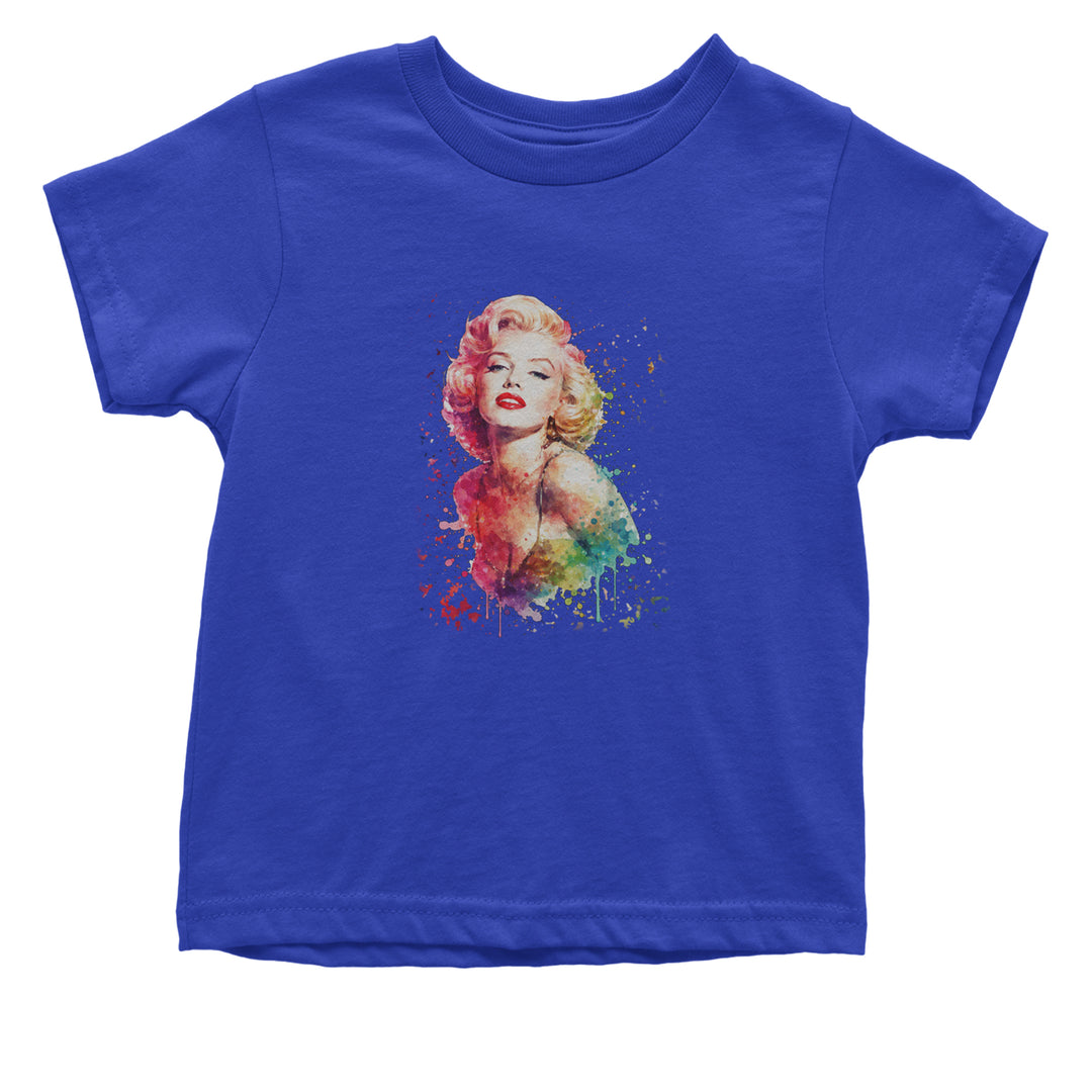 Mrs. Monroe Watercolors Bombshell Infant One-Piece Romper Bodysuit Or Toddler T-shirt Royal Blue