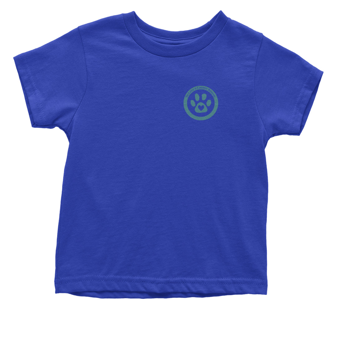 TLC To Love a Canine Dog Rescue Teal Infant One-Piece Romper Bodysuit Or Toddler T-shirt Royal Blue
