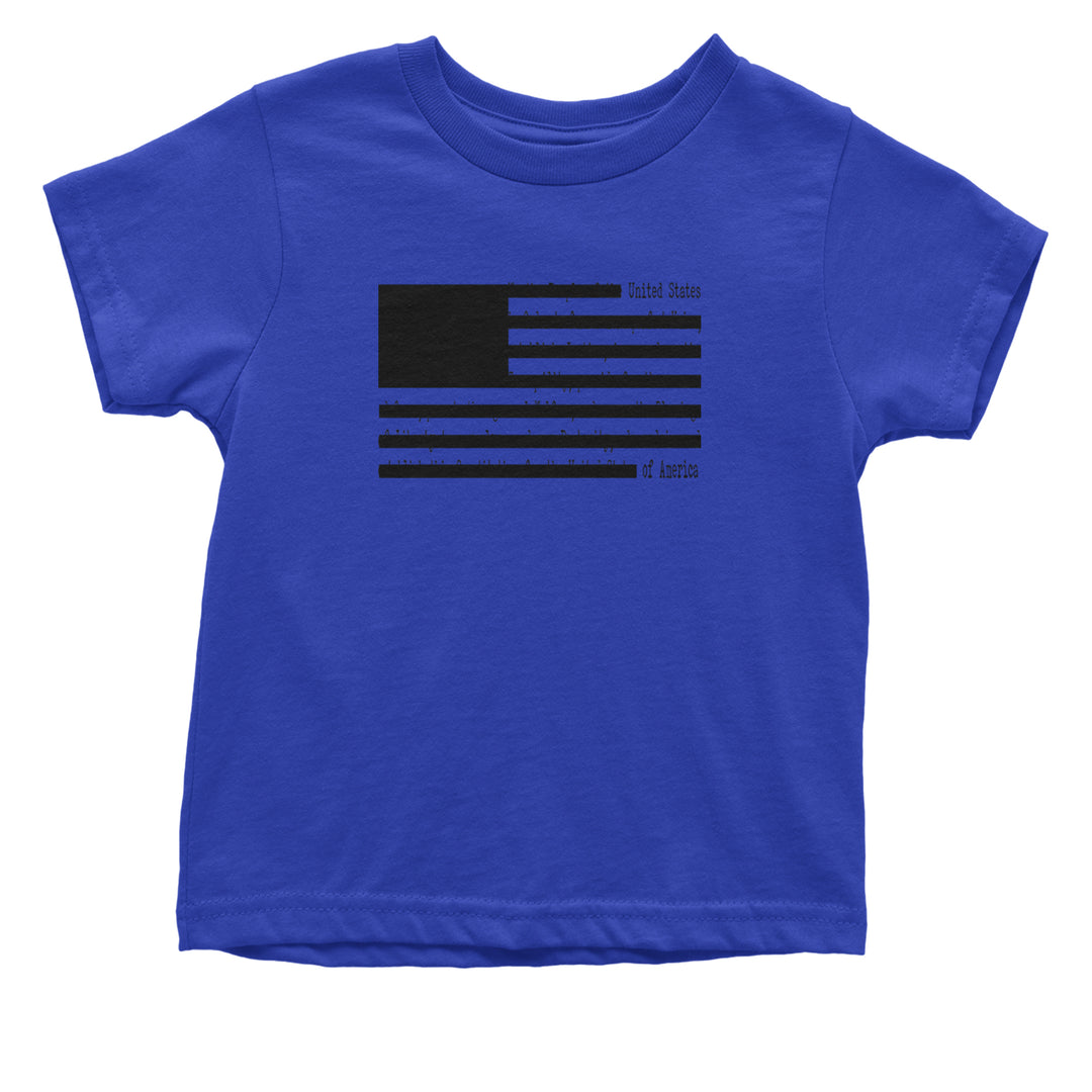 Redacted American Flag Infant One-Piece Romper Bodysuit or Toddler T-shirt Royal Blue