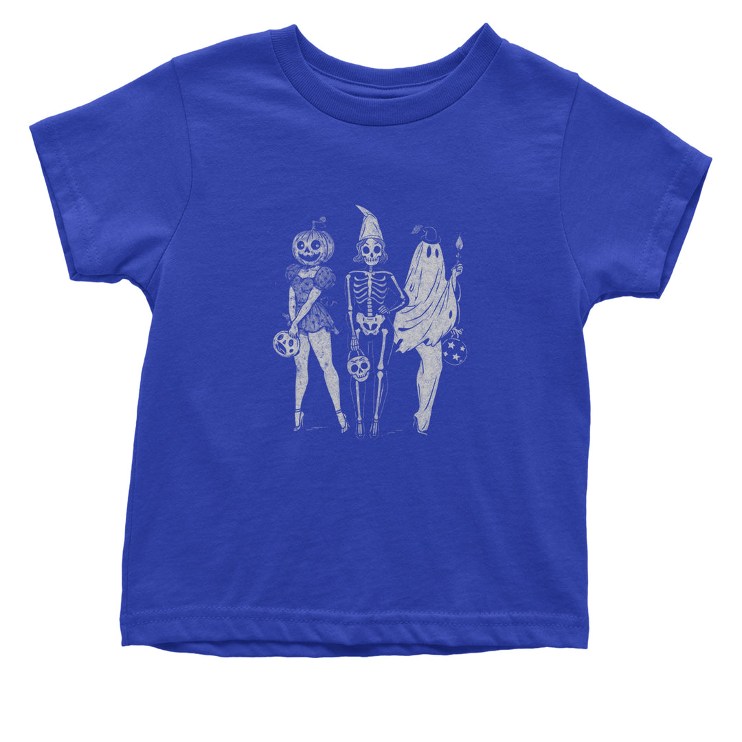 Vintage Spooky Squad Pinup Halloween Design Infant One-Piece Romper Bodysuit Or Toddler T-shirt Royal Blue