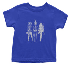 Vintage Spooky Squad Pinup Halloween Design Infant One-Piece Romper Bodysuit Or Toddler T-shirt Royal Blue