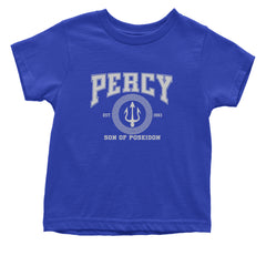 Percy Son Of Poseidon Sea God Infant One-Piece Romper Bodysuit Or Toddler T-shirt Royal Blue