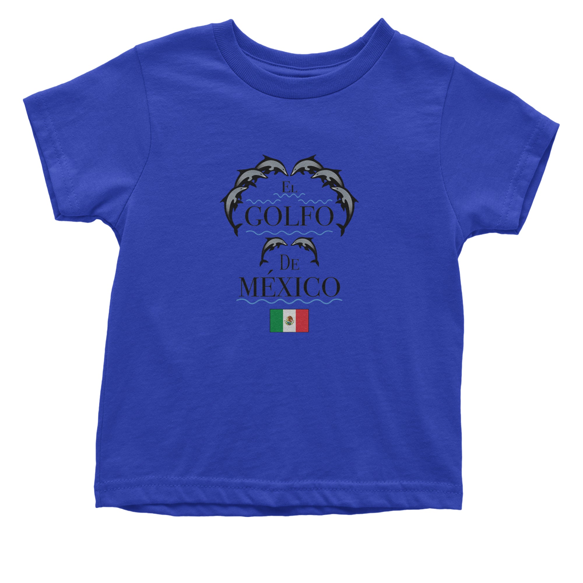 El Golfo De Mexico Dancing Dolphins Infant One-Piece Romper Bodysuit or Toddler T-shirt Royal Blue