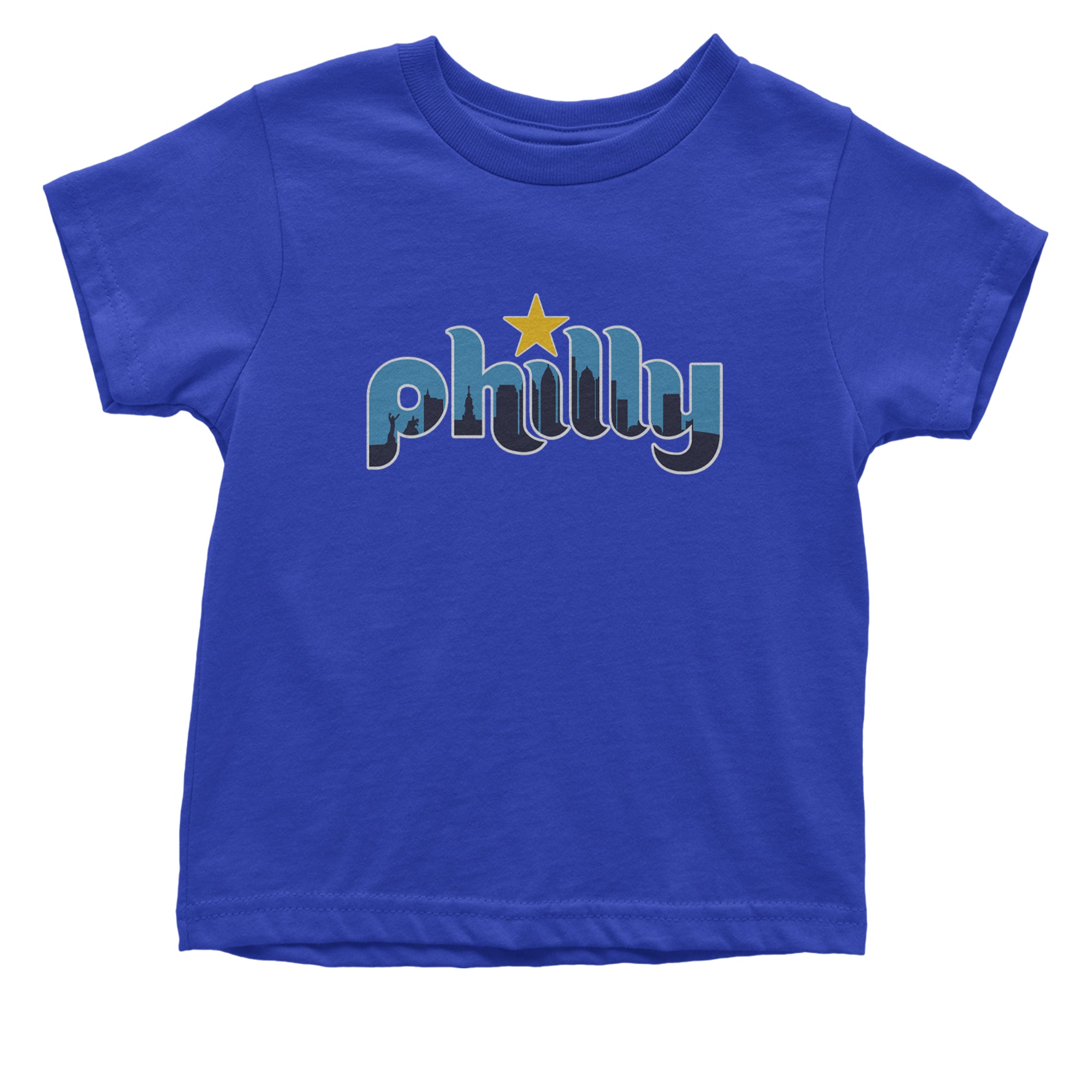 Skyline Philly Philadelphia Infant One-Piece Romper Bodysuit Or Toddler T-shirt Royal Blue