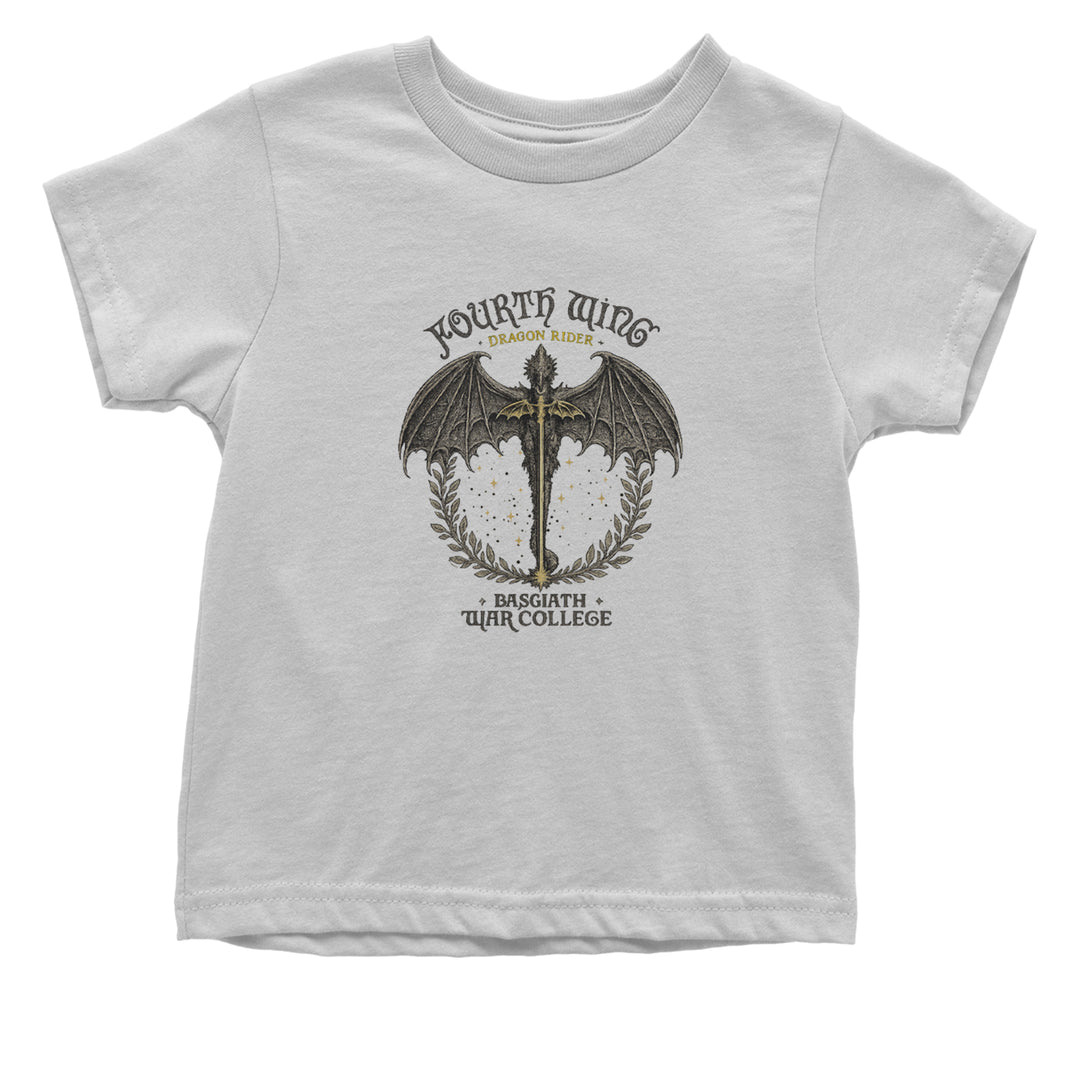 Fourth Wing Dragon Rider Vintage Basgiath War College Infant One-Piece Romper Bodysuit Or Toddler T-shirt White