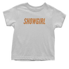 Showgirl Orange Glitter Infant One-Piece Romper Bodysuit Or Toddler T-shirt White