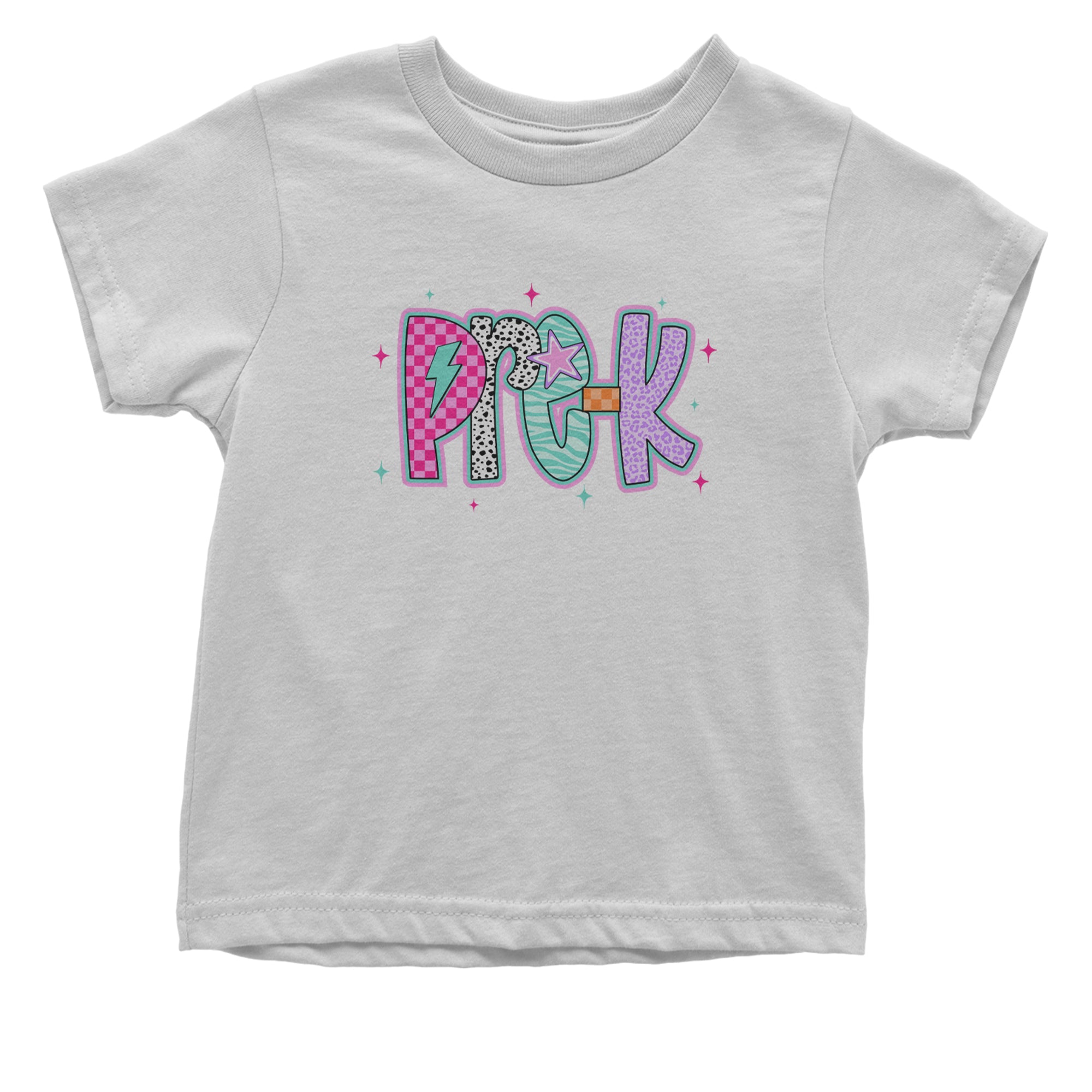 Pre-K Party Time Colorful Back to School Infant One-Piece Romper Bodysuit Or Toddler T-shirt White