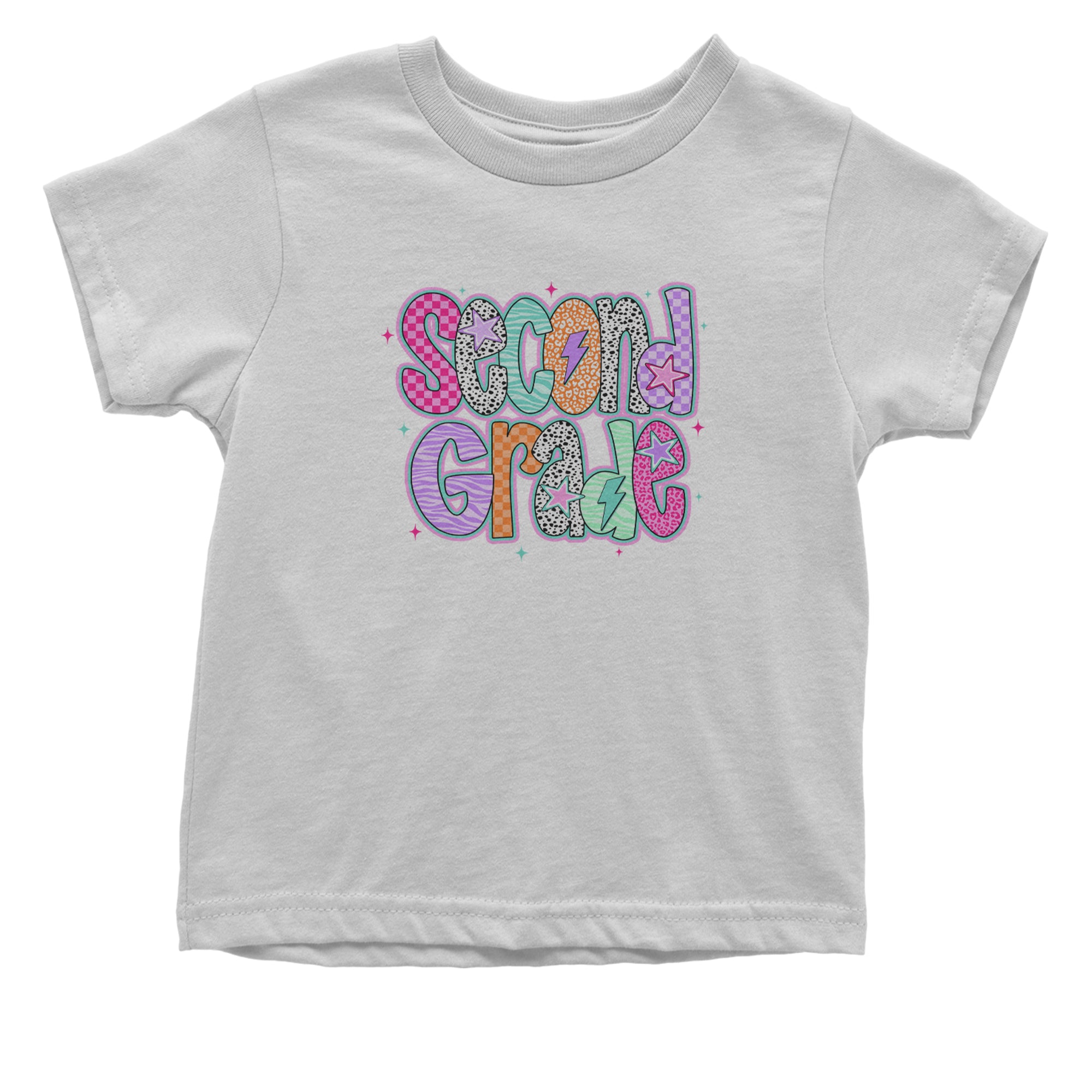 Second Grade Star Colorful Back to School Infant One-Piece Romper Bodysuit Or Toddler T-shirt White