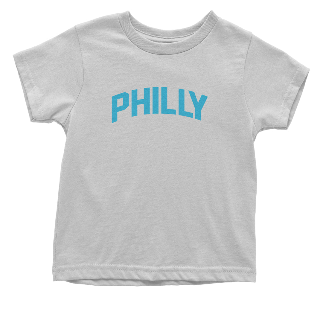 Philly Philadelphia Pride graphic on Onesie and Toddler T-Shirt in White alternate view 2